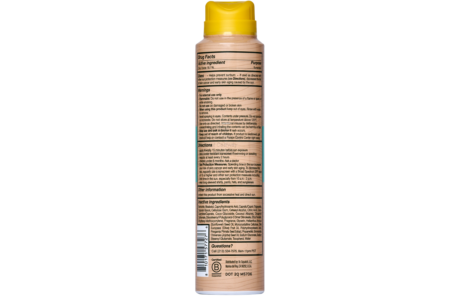 Dr. Squatch Spray | SPF 30 UVA/UVB Protection | Non-Greasy Mineral Sunscreen for Men - Soft Balance