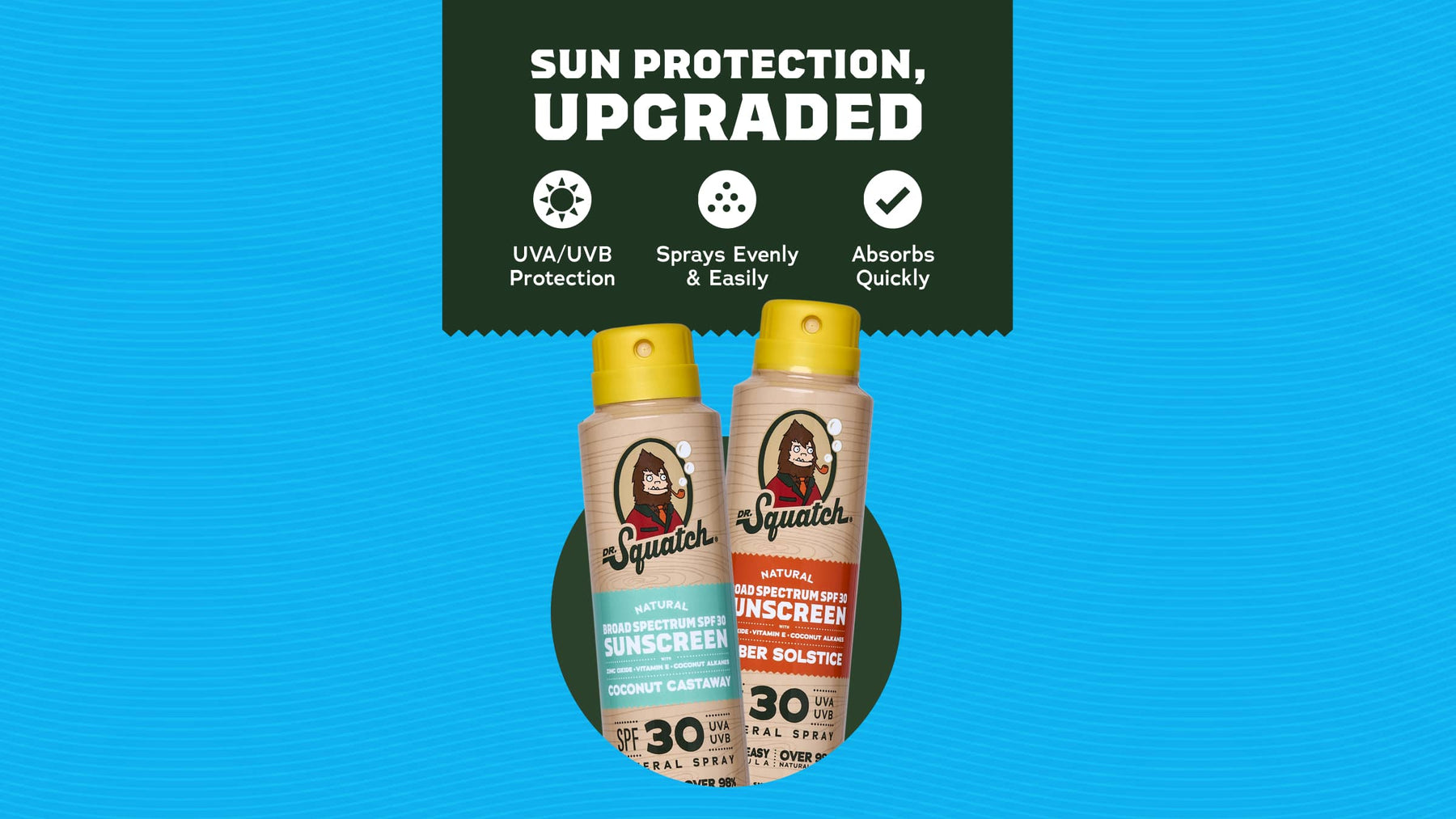 Dr. Squatch Spray 2-Pack | SPF 30 UVA/UVB Protection | Non-Greasy Mineral Sunscreen for Men - Classic Pick