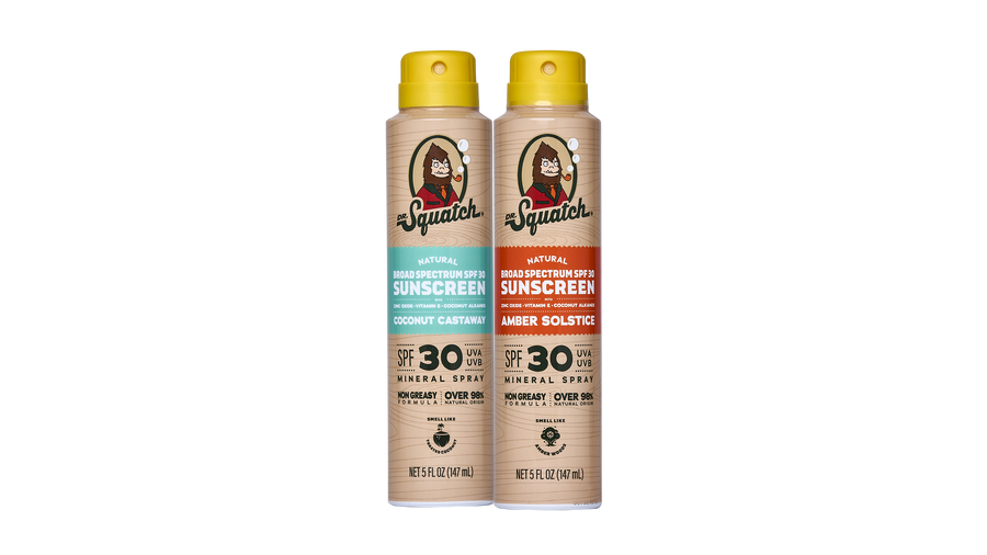 Dr. Squatch Spray 2-Pack | SPF 30 UVA/UVB Protection | Non-Greasy Mineral Sunscreen for Men - Classic Pick
