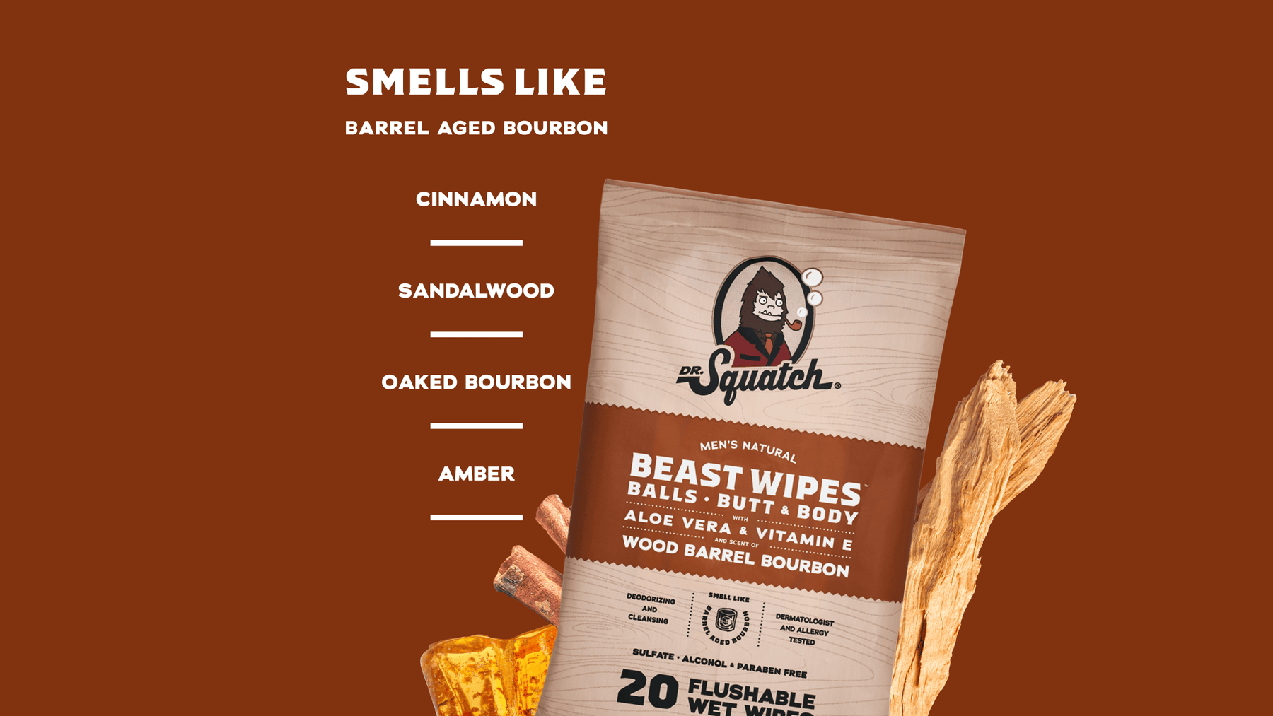Wood Barrel Bourbon Wipes - Smooth Touch